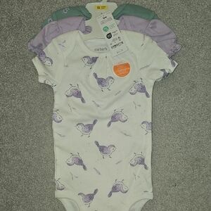 Carter's Purple Bird Print Bodysuit Set